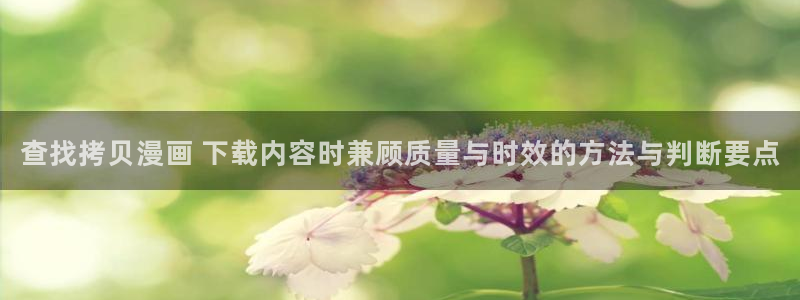 七七漫画作品列表：查找拷贝漫画 下载内容时兼顾质量与时效的方法与判断要点